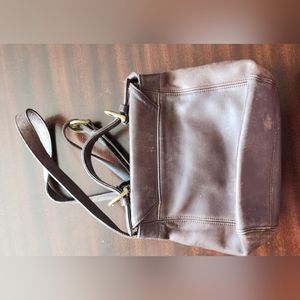 Brown leather Coach bag